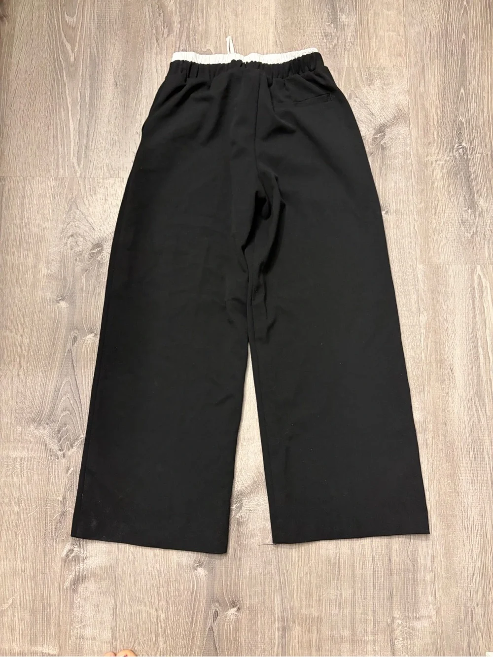 Girl's Zara Black Drawstring Wide Leg Dress Pants- Size 8- Pre-owned